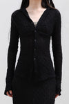 Un Morceau Cutout Back Hooded Shirt UM231SZ11 Black